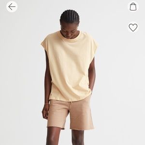 *HP* NWT H&M Basics, Pale Yellow, Cotton, Jersey Sleeveless Top - Size S